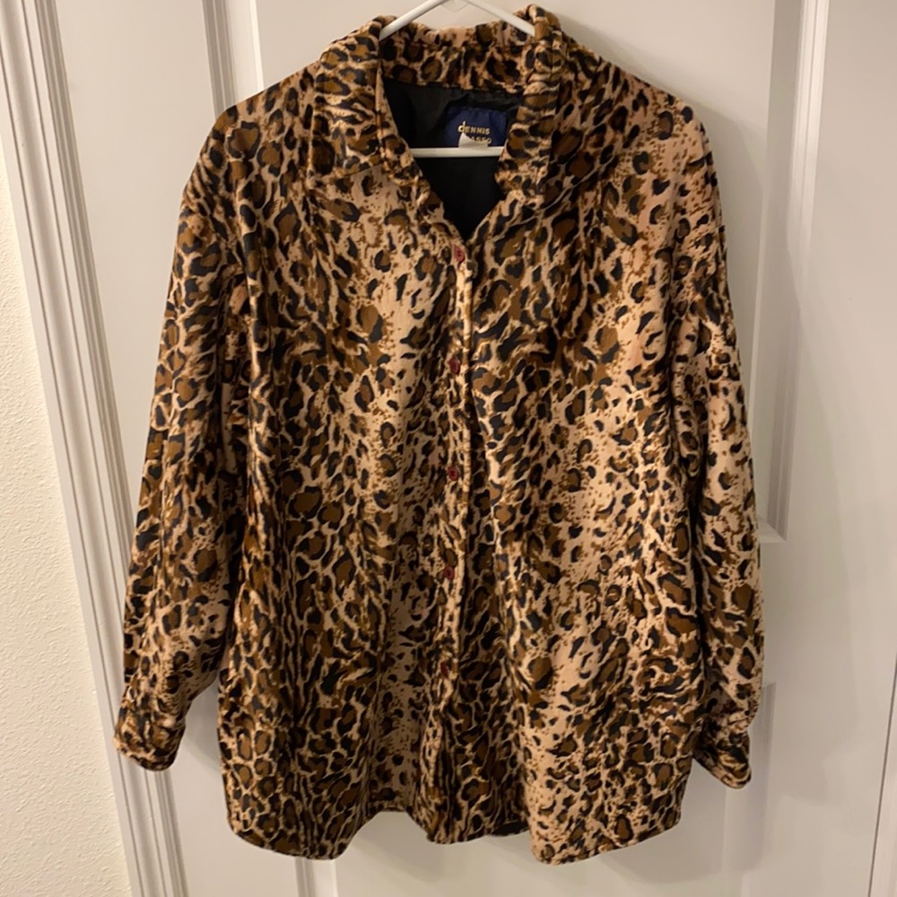 Dennis Basso Vintage faux leopard print jacket - Woman’s L